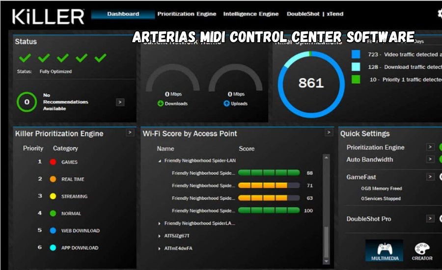 arterias midi control center software